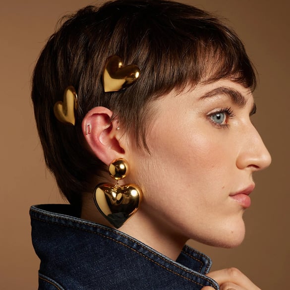 Cross-border 18k gold stainless steel hairpin female ins internet celebrity same style light luxury high-end shell bow titanium steel hairpin