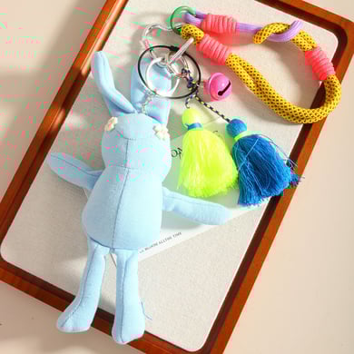 1 Piece Vivid Series Stylish Cute Pink Rabbit Doll Rayon Women's Bag Charms h5 Picture5