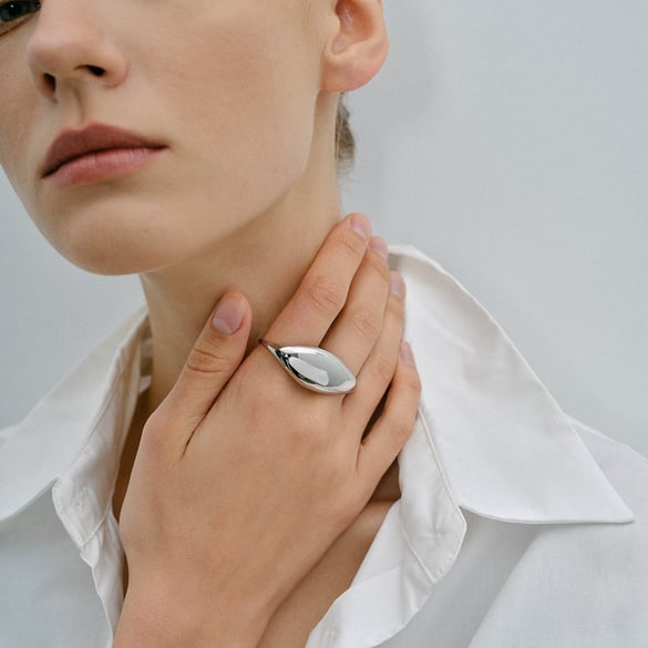 1 Pair Simple Series ins style Geometric Stainless Steel 18K Gold Plated Women Adjustable Rings
