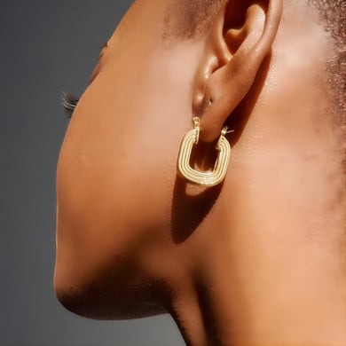 1 Pair Simple Series Simple Geometric 18K Gold Plated Stud Earrings h5 Picture3