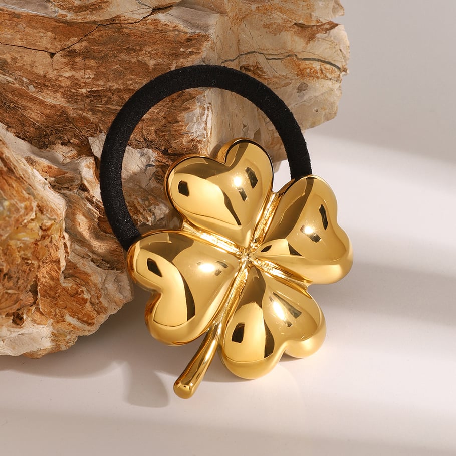 1 Paar Simple Series Ins Style Blumen Edelstahl 18K vergoldet Damen Haarbänder Bild5