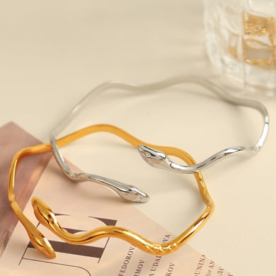 1 Piece Simple Series Punk Animal Stainless Steel 18K Gold Plated Women Bangles h5 Picture3