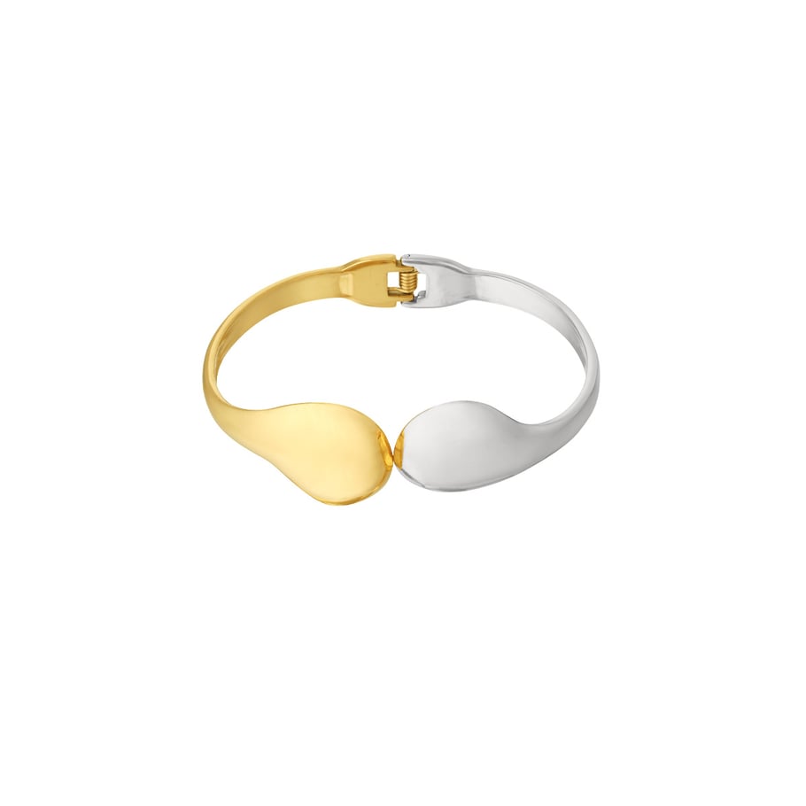 1 Piece Modern Series Subtle Droplet Shape Stainless Steel Gold Color Women's Bangles Picture5