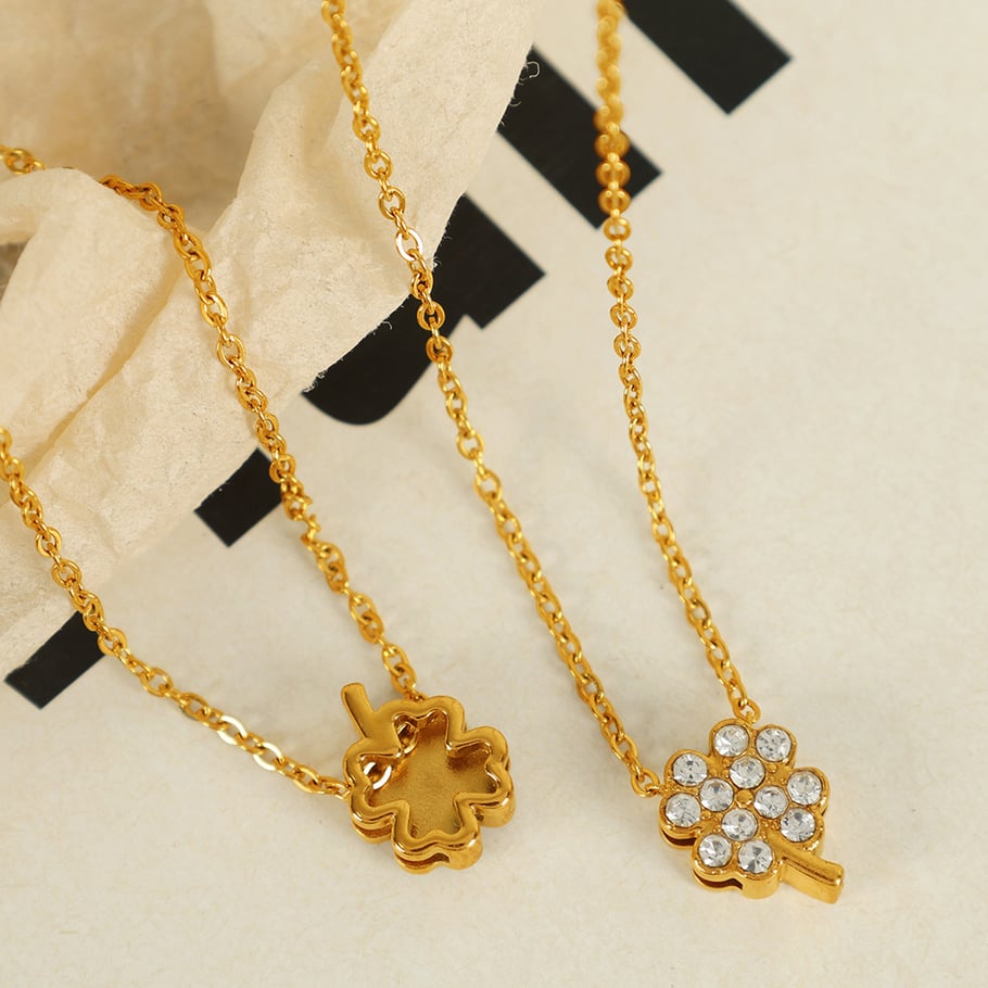 1 Piece Simple Series Simple Geometric Stainless Steel 18K Gold Plated Rhinestone Women Pendant Necklaces Picture3