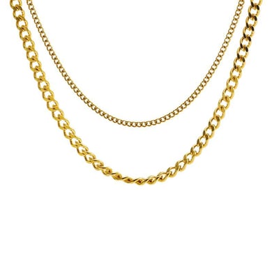 1 Stück Simple Series Daily Solid Color Edelstahl 14K vergoldet Unisex Kettenhalsketten h5 Bild6