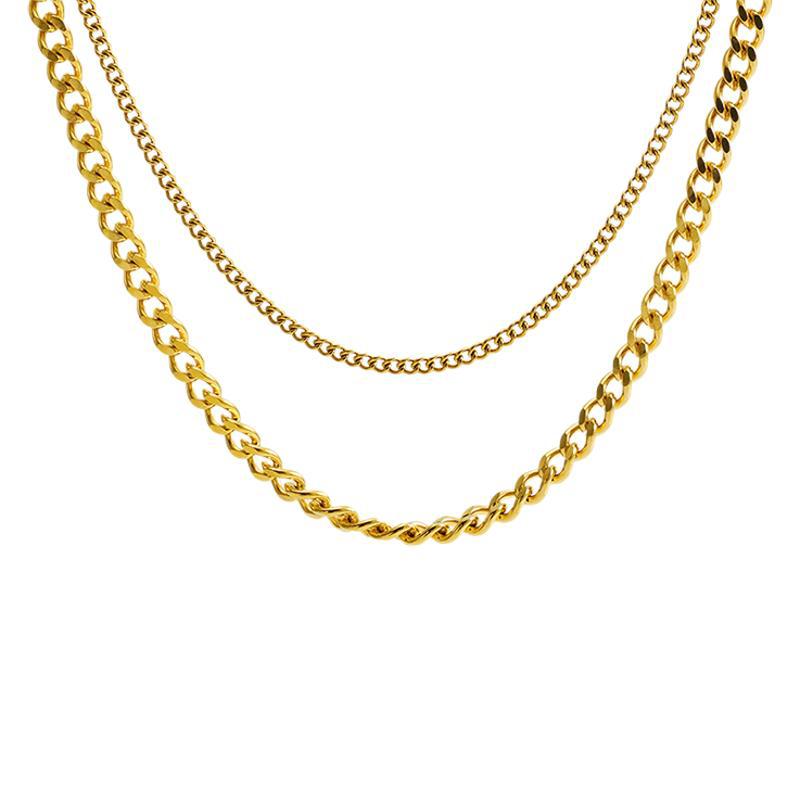 1 Stück Simple Series Daily Solid Color Edelstahl 14K vergoldet Unisex Kettenhalsketten Bild6