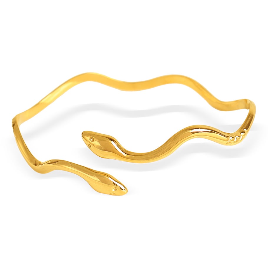 1 Piece Simple Series Punk Animal Stainless Steel 18K Gold Plated Women Bangles Picture6