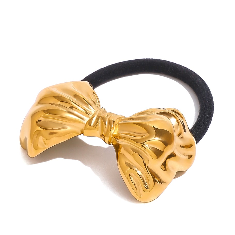 1 Paar Simple Series Retro Schleife Knoten Edelstahl 18K vergoldet Damen Haarbänder Bild5