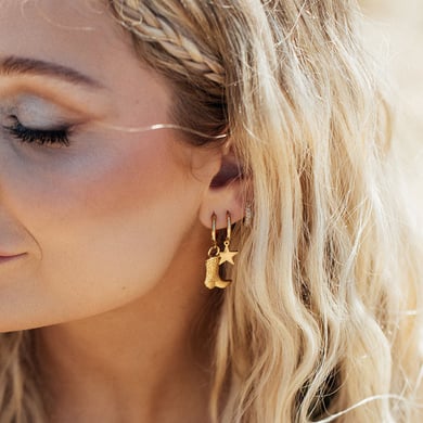 1 Pair Stylish Series Chic Boots Solid Color Stainless Steel Gold Color Women's Drop Earrings h5 Picture7