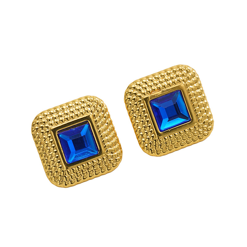 1 Pair Simple Series Simple Geometric Stainless Steel 18K Gold Plated Acrylic Women Stud Earrings Picture6