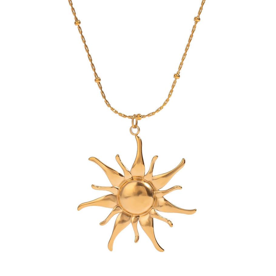 1 Piece Simple Series Elegant Sun/Moon Stainless Steel 18K Gold Plated Women Pendant Necklaces Picture6