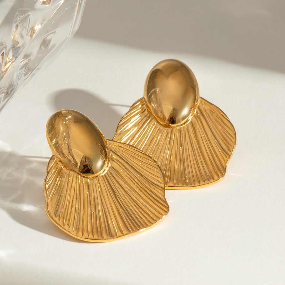 1 Pair Simple Series Retro Geometric Stainless Steel 18K Gold Plated Women Stud Earrings Picture3