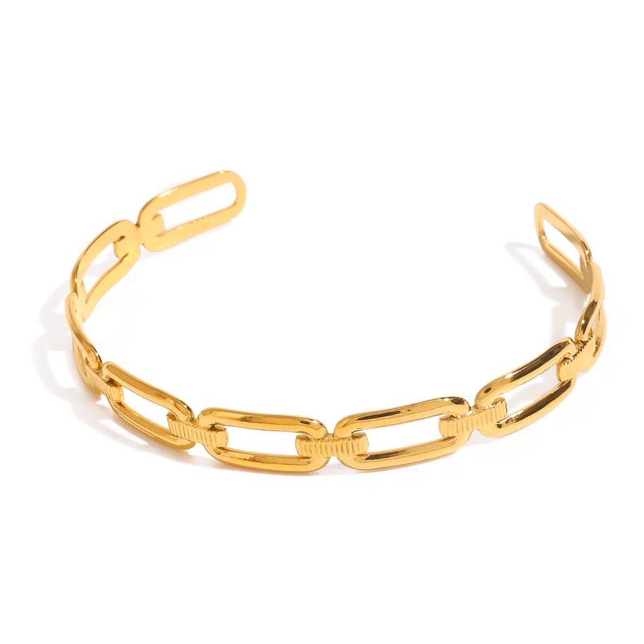 1 Piece Simple Series Classic Twist Stainless Steel 18K Gold Plated Women Bangles Picture5