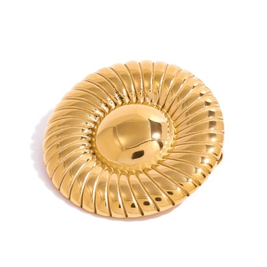1 Paar Simple Series Retro Geometrische Edelstahl 18K vergoldete Damenbroschen h5 Bild5