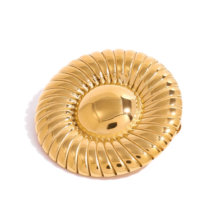 1 Paar Simple Series Retro Geometrische Edelstahl 18K vergoldete Damenbroschen Bild5