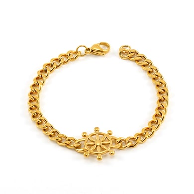 1 Piece Simple Series Classic Stainless Steel 18K Gold Plated Unisex Chain Bracelets h5 Picture6