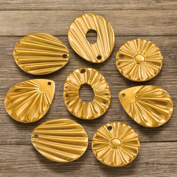 1 par de colgantes geométricos de acero inoxidable chapados en oro de 18 quilates para mujer.