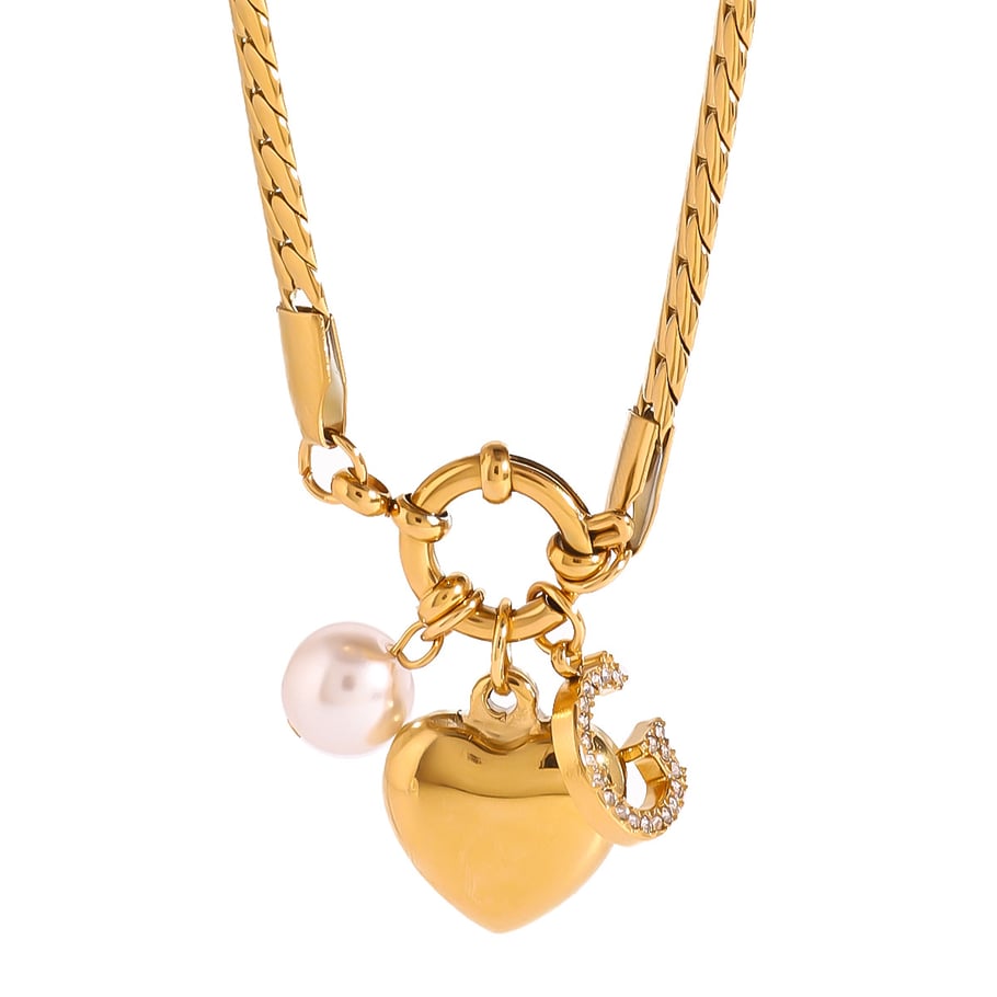 1 Piece Simple Series Daily Heart Stainless Steel 18K Gold Plated Women Charm Bracelets Picture5
