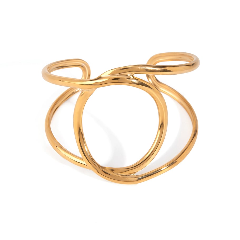 1 Piece Simple Series Simple Annular Stainless Steel 18K Gold Plated Women Bangles Picture5