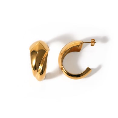 Europäische und amerikanische Ins-Stil Ohrringe grenzüberschreitend 18 Karat Gold Edelstahl Gold und Silber Farbe passende C-förmige Ohrringe Anhänger All-Match-Ohrringe Großhandel h5 Bild6