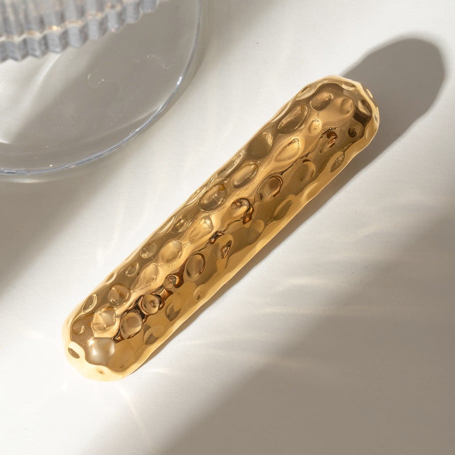 1 Paar Simple Series Einfache einfarbige Haarspangen aus Edelstahl mit 18 Karat Goldbeschichtung für Damen Bild3