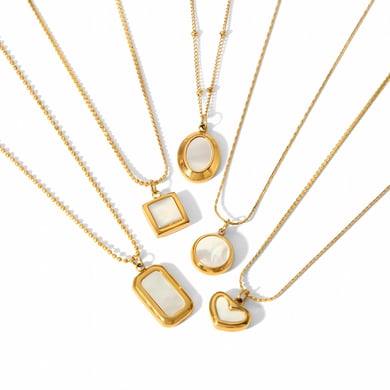 1 Piece Classic Series Retro Geometric 18K Gold Plated Pendant Necklaces h5 Picture4