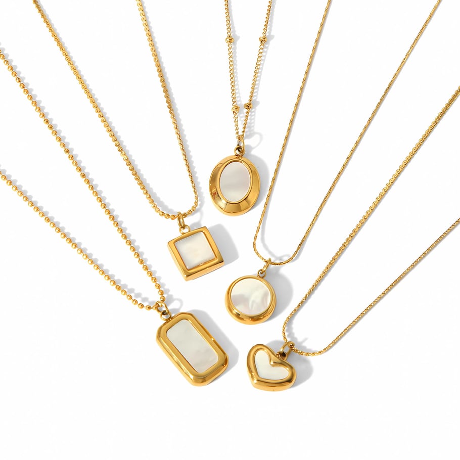 1 Piece Classic Series Retro Geometric 18K Gold Plated Pendant Necklaces Picture4