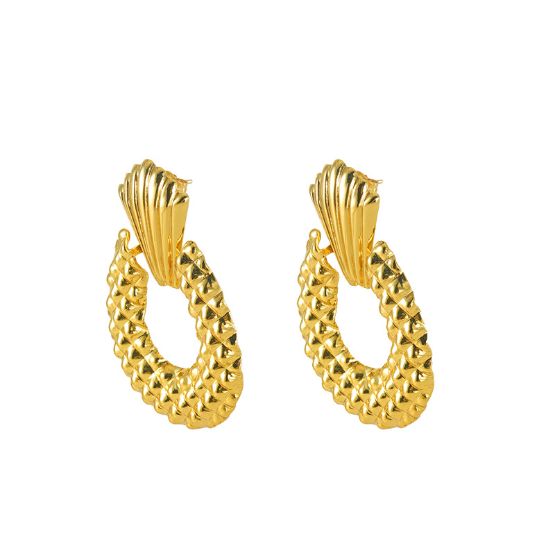 1 Pair Simple Series Simple Geometric Stainless Steel 18K Gold Plated Women Drop Earrings Picture6