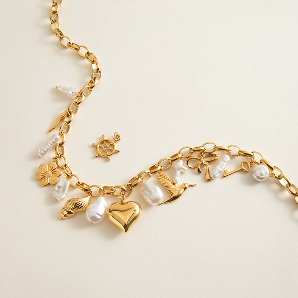 1 Piece Chain Stainless Steel Gold Color  Women's DIY Chain Necklaces
