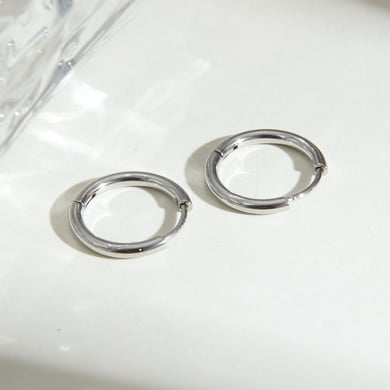 1 Pair Simple Series Simple Solid Color Stainless Steel Women Hoop Earrings h5 Picture4