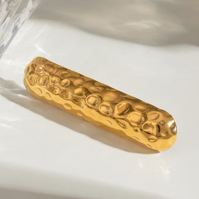 1 Paar Simple Series Einfache einfarbige Haarspangen aus Edelstahl mit 18 Karat Goldbeschichtung für Damen h5 Bild4