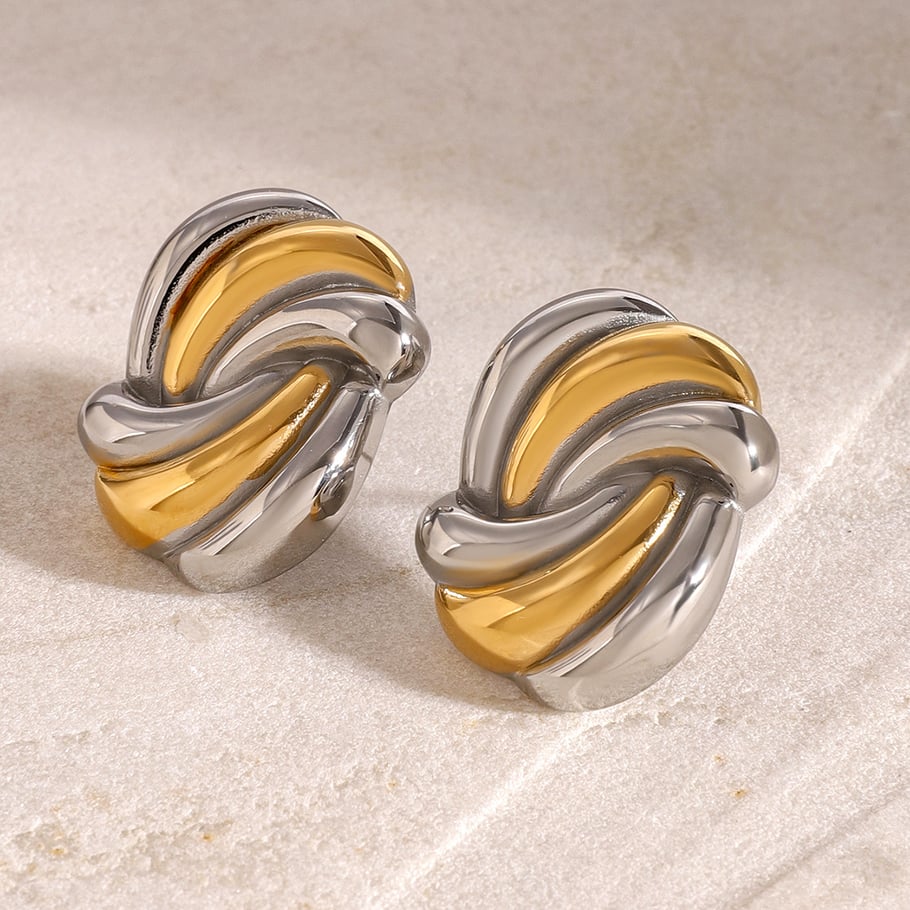 1 Paar Simple Series Casual Turtle Edelstahl 18 Karat vergoldet Damen Ohrstecker Bild4