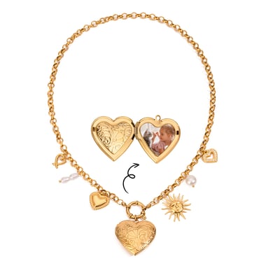 1 Piece Romantic Series Chic Heart Shape Sun Stainless Steel Gold Color Women's DIY Pendant Necklaces h5 Picture6
