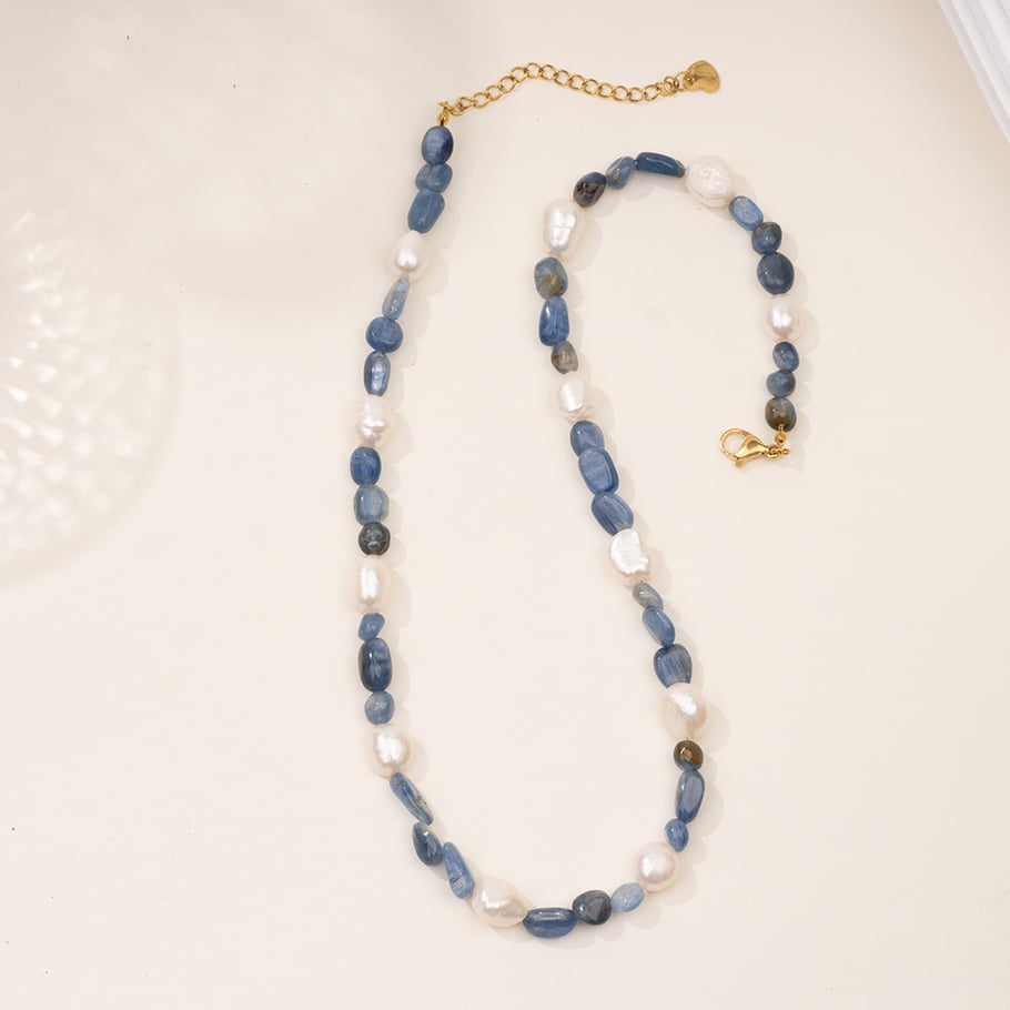 1 Piece Ocean Series Vacation Fish Irregular Crystal Gold Color Natural Stone Women's Beaded Necklaces Picture6