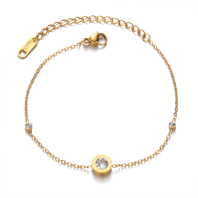 Bracelet à breloques unisexe en acier inoxydable plaqué or 18 carats, série simple, style décontracté et géométrique Image5