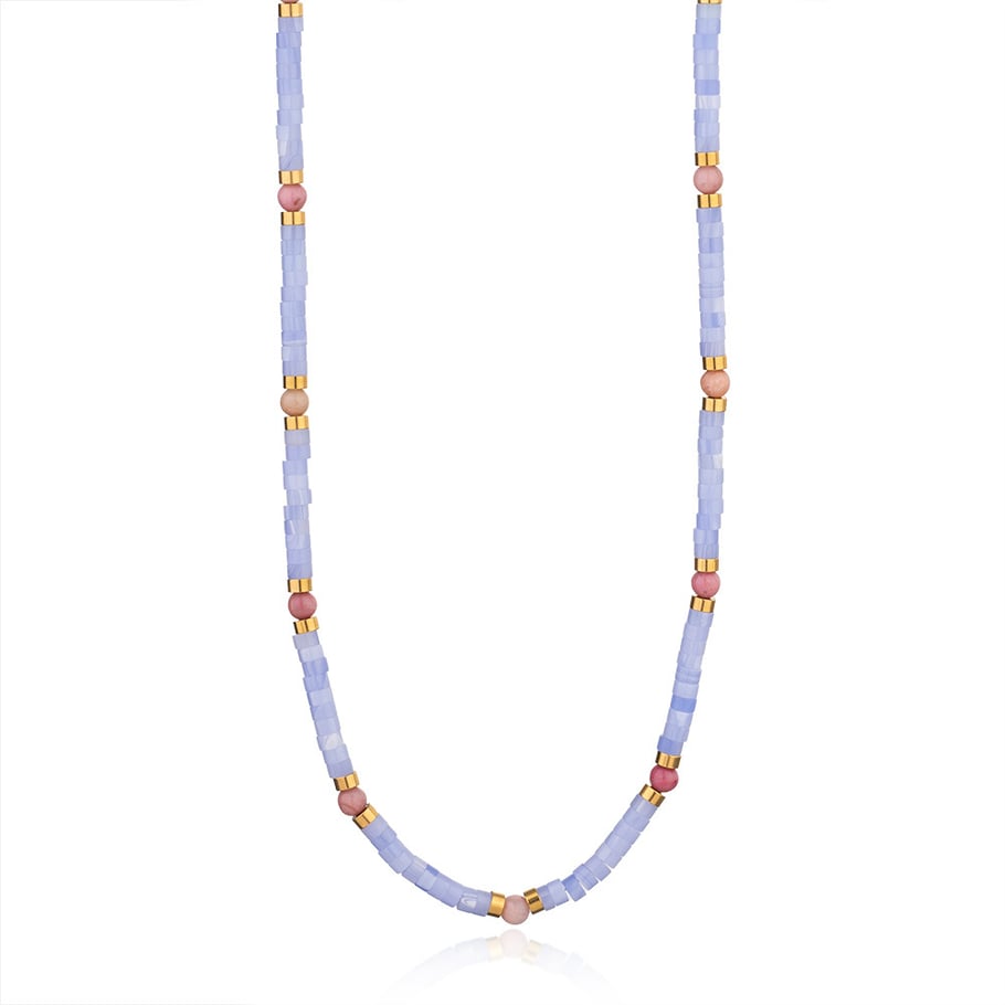 1 Piece Gorgeous Series Elegant Moon Stainless Steel Gold Color Natural Stone Women's Pendant Necklaces Picture9