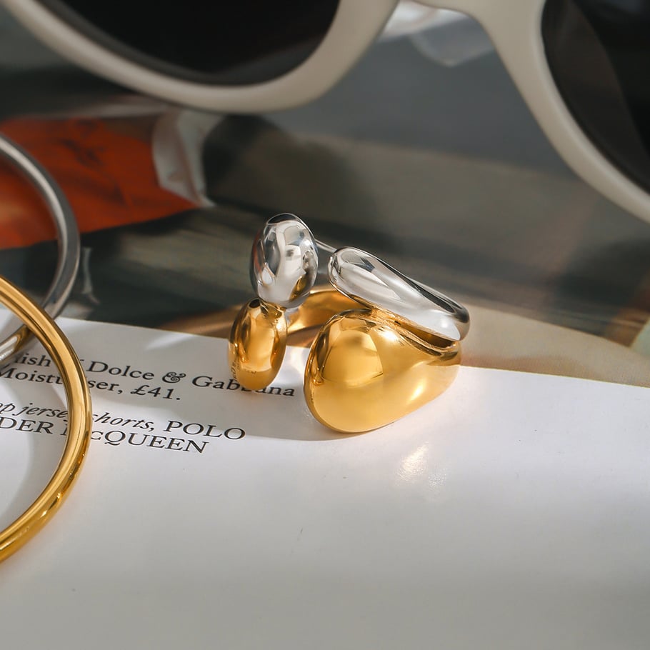 1 Piece Simple Series Fashionable Annular Stainless Steel Gold & Silver Color Women's Single Rings h5Picture7