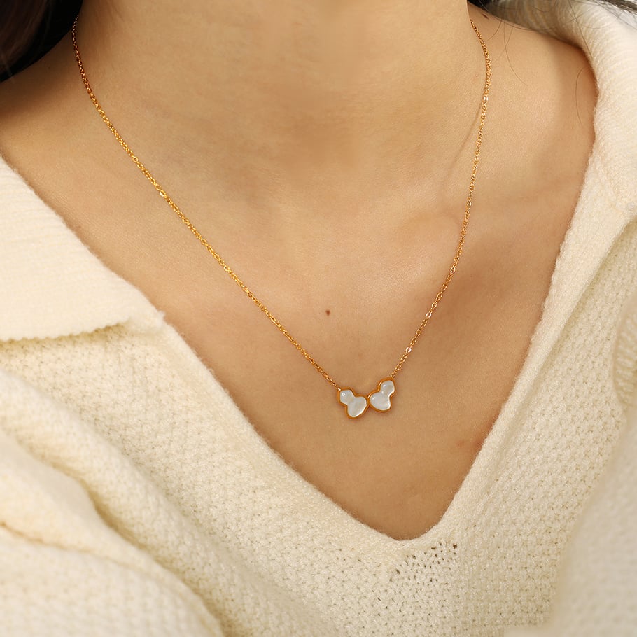 1 Piece Classic Series Daily Plant Titanium Steel   Gold Color  Women's Pendant Necklaces Picture5