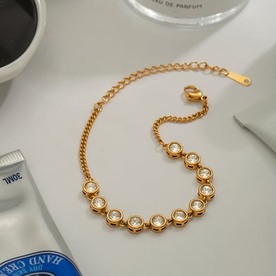 1 Piece Classic Stainless Steel Gold Color Women's Chain Bracelets h5 Picture6