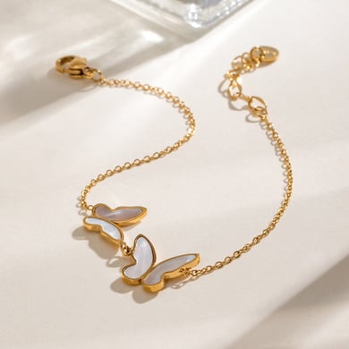 1 Piece Simple Series Elegant Animal Stainless Steel 18K Gold Plated Shell Women Charm Bracelets h5 Picture4