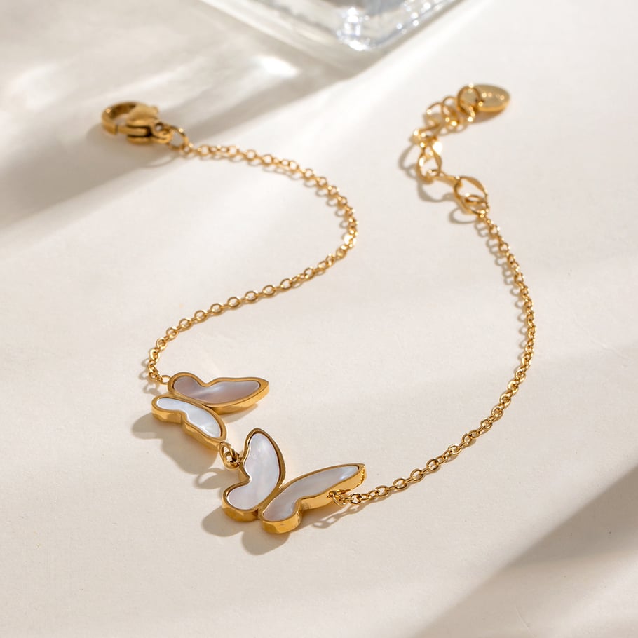 1 Piece Simple Series Elegant Animal Stainless Steel 18K Gold Plated Shell Women Charm Bracelets Picture4