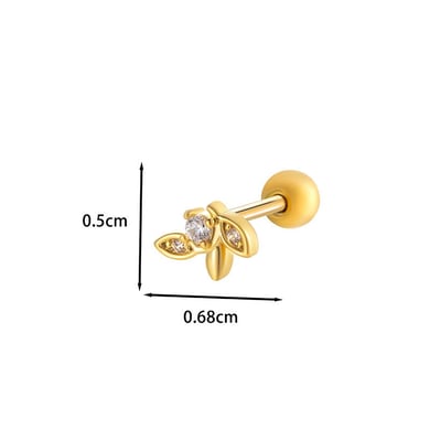 Pendientes de mariposa de acero y titanio con circonitas para mujer (1 unidad) h5 Imagen2