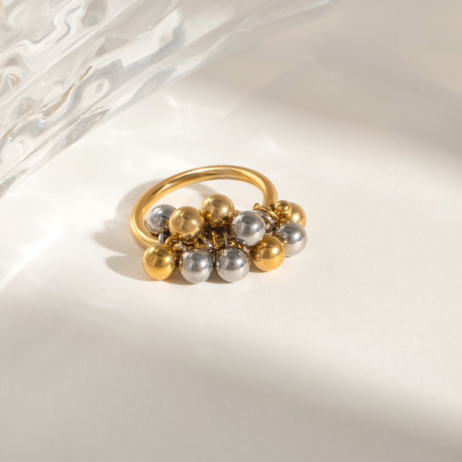 1 Piece Minimalistic Series Daily Designable Irregular Stainless Steel Gold And Silver Mixed Color Women's Single Rings Picture5