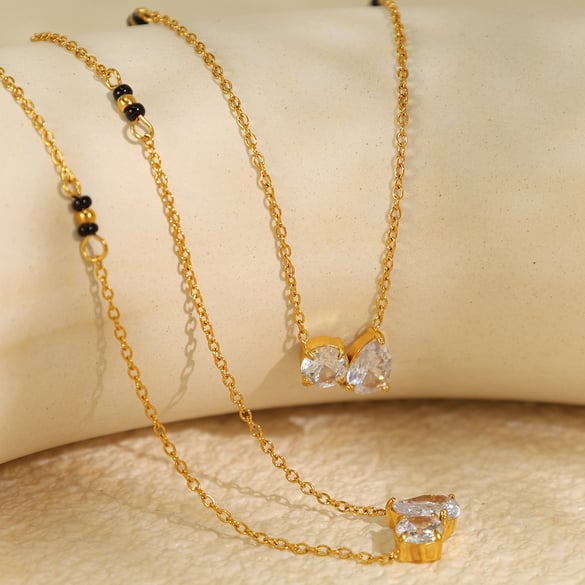 1 Piece Modern Series Classic Solid Color Droplet Shape Titanium Steel Gold Color Women's Chain Necklaces