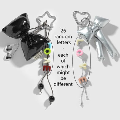 1 Piece Fashion Leather Bow Acrylic 26 Letters Random DIY Bag Charms h5 Picture4