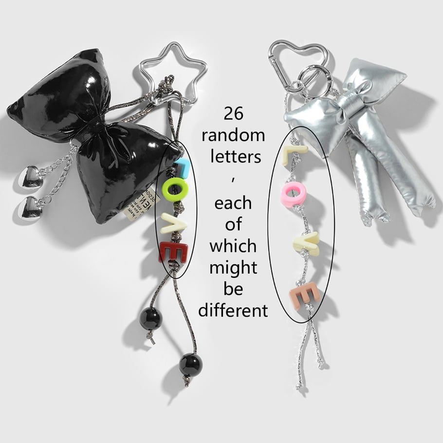 1 Piece Fashion Leather Bow Acrylic 26 Letters Random DIY Bag Charms Picture4