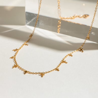 1 Piece Simple Series Daily Cross Stainless Steel 18K Gold Plated Women Pendant Necklaces h5 Picture4