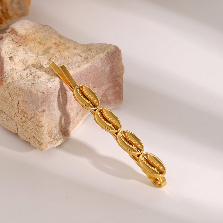1 Pair Simple Series ins style Turtle Stainless Steel 18K Gold Plated Women Hair Clips Picture3