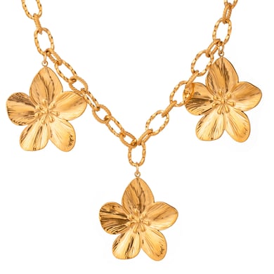 1 Piece Simple Series ins style Flower Stainless Steel 18K Gold Plated Women Pendant necklaces h5 Picture4