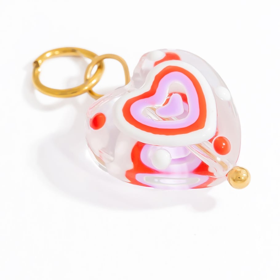 1 pieza de colgantes de acero inoxidable dorados con forma de corazón romántico para mujer Imagen8